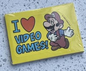 Rare Vintage 1989 Nintendo Trading Card Sticker - Sealed Pack, 5 Sticker Mario - Bild 1 von 5