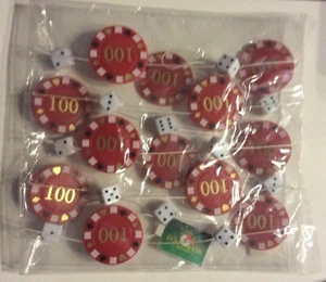 POKER CHIP Garland by Kurt S Adler NEW casino gambling 6' six foot NWT - Foto 1 di 3