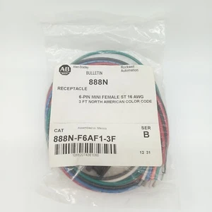 Allen-Bradley 888N-F6AF1-3F 6-Pin Mini Female Receptacle - Picture 1 of 4