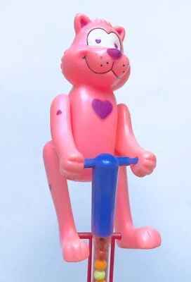Vintage 1999 Bee Int. VALENTINES TEDDY BEAR Acrobatic 12” Candy Container PINK - Image 1 of 4