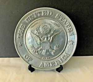 VTG The Great Seal of the United State Olde Bradford Bicentennial Pewter Plate - Picture 1 of 4