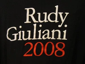 Vtg RUDY GIULIANI 2008 ~ Presidential Campaign Long Sleeve Shirt ~ XXL ~ Black - Picture 1 of 7