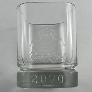 Crown Royal Whiskey 2000 Low Ball Square Tumbler High Ball Cocktail Glass - Picture 1 of 7