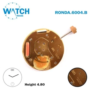 Movimiento Reloj RONDA 6004.B SUIZO🇨🇭 Hecho Blanco Fecha Disco a 12 - Imagen 1 de 3