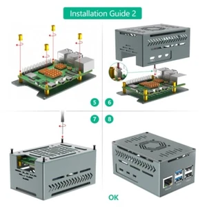 Aluminum Shell Case for RPi 5 Active Cooling with Cooling Fan Heatsinks - Afbeelding 1 van 8
