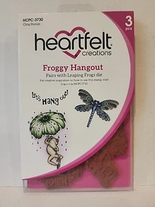 Timbri Heartfelt Creations FROGGY HANGOUT NUOVI ombrello rana libellula - Foto 1 di 2