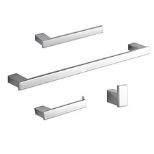 Set di accessori da bagnoin acciaio inossidabile,4 pezzi ,anello Cromata