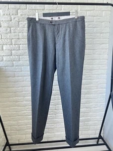 SuitSupply 100% Wool Jort Bolton Gray Trousers Pants Men's Size 56 - Picture 1 of 8