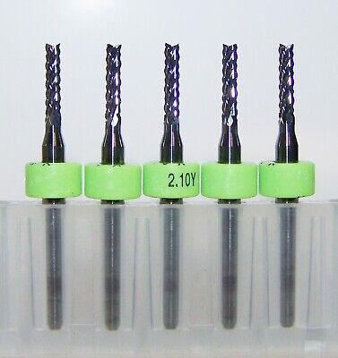 (5) 2.10mm (.0827 ) DIAMOND CUT CARBIDE ROUTER BURRS, FT WITH RING 2100.0827.315 • 7.79£