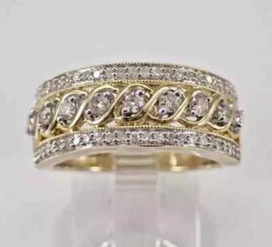 2.Ct Round Cut Lab-Created Diamond Anniversary Ring For Her 14K Yellow Gold FN - Picture 1 of 10