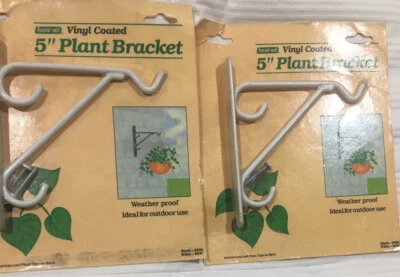 Suporte de cabide de planta vintage de ferro forjado 5 pol., quantidade (2) branco novo - Imagem 1 de 4