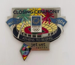 Athens 2004 Olympic -2008 Beijing Jet Set Closing Ceremony Bridge Pin Badge - Picture 1 of 1