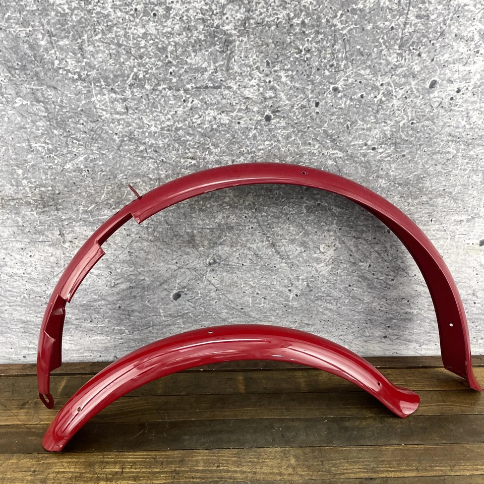 Juego de guardabarros de bicicleta rojo vintage de 26" recorte Whizzer de 3" pulgadas de ancho globo neumático Foto 1 de 4