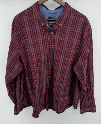 Men's George Classic Fit Button-Down Casual Shirt Red Blue Plaid Size 3XL(54-56) - Image 1 of 4