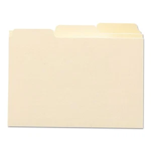Smead Index Card Guide, 5"W x 3"H, with blank 1/3-Cut Tabs, Manila, 100 per Box - Picture 1 of 3