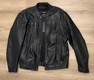 HARLEY DAVIDSON Leather VAULT Biker Riding Gear Jacket US Men’s XL Black - Picture 1 of 6