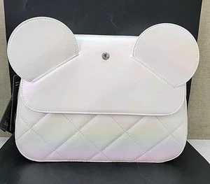 NEW Loungefly Disney Iridescent Minnie Mouse Wedding Crossbody Bag - White - Picture 1 of 11