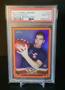 2013 Topps Chrome Orange Refractor #118 TRAVIS KELCE PSA 10 Gem Mint - KC Chiefs - Picture 1 of 2