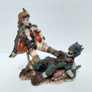 Vintage 1997 MYTHS and LEGENDS FEMALE WARRIOR and DRAGON MAN Figur - Bild 1 von 2
