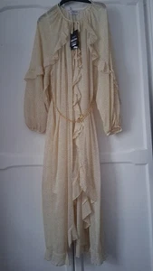 Rita Ora Long Ruffle frill Summer dress with gold chain belt, Size 10 - Picture 1 of 11