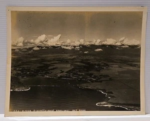 Foto aerea Hawaii 1928 - Baia di Nawiliwili, Kauai T.H. ~7x9,5" Vintage - Foto 1 di 8