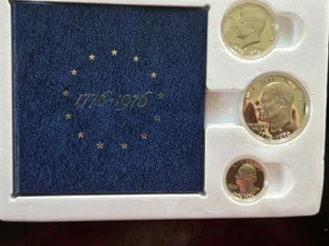 1776-1976 S US Bicentennial 40% Silver 3 Piece Proof Set. Polished Finish. - Picture 1 of 4