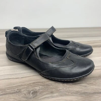 Born Mary Jane Womens Size 7 38 Black Leather Hook & Loop Casual Comfort Shoes - Image 1 of 4