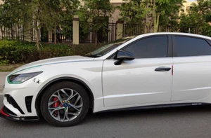 Pair Gloss Black Rear View Mirror Add-On Cover For Hyundai Sonata 20 21 22 23 - Picture 1 of 7