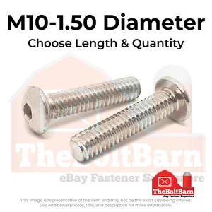 Tornillos de tapa de enchufe de cabeza de botón de acero inoxidable M10-1,50 A4-70 (elige longitud y cantidad) - Imagen 1 de 8