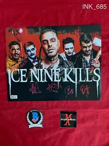 ICE NINE KILLS BAND SIGNED 11x14 PHOTO! SPENCER CHARNAS! BECKETT! HORRORWOOD! - Picture 1 of 11