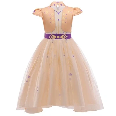 Girls Anna Princess Costume – Fancy Dress Up for Birthday Party & Halloween UK - Image 1 of 4