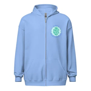 Zitat & Logo Unisex Hoodie mit durchgehendem Reißverschluss - Bild 1 von 7