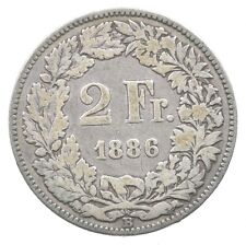 SILVER - WORLD Coin - 1886 Switzerland 2 Francs - World Silver Coin *237
