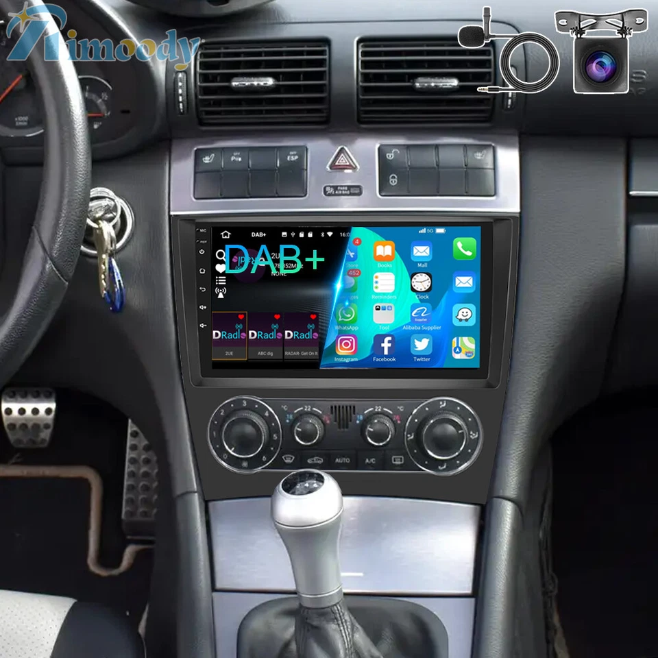 DAB+ Für Mercedes Benz C/CLC CL203 CLK C209 Android 13 NAVI GPS Autoradio RDS BT - Bild 1 von 4
