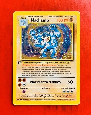 Lotto Carte Pokemon Machamp 8/102 Set Base Holo - Immagine 1 di 2