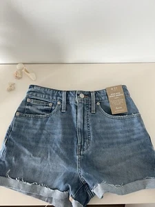 Pantalones cortos vaqueros Madewell de gran altura bolsillos Majic talla 27 - Imagen 1 de 3