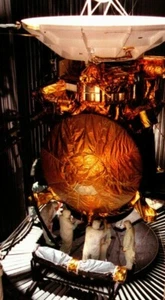 Vintage NASA Postkarte Cassini-Huygens Mission riesiger Roboter Raumschiff Tests  - Bild 1 von 3