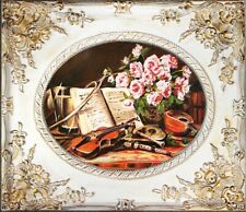 Gemälde Musikinstrumente Handarbeit Ölbild Bild Ölbilder Rahmen Bilder G02162