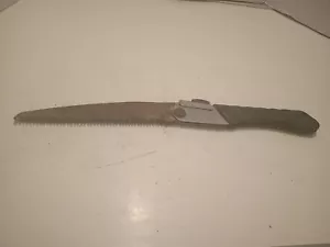 Cuchillo serrado sierra plegable vintage para camping jardín 17"" con hoja oxidada - Imagen 1 de 2