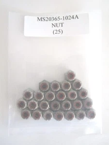 MS20365-1024A Hex Nut 10-24 Self-Locking w/Nonmetallic Insert Steel - Lot of 25 - Picture 1 of 4