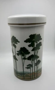 Vintage Devin Aramis 1979 Tree Landscape Canister Ceramic Designer Decor - Picture 1 of 16