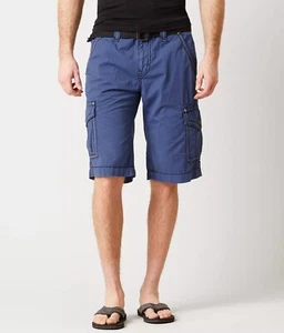 240308 NEW ROCK REVIVAL MENS CLASSIC CARGO SHORTS IN BLUE SZ 32 - Picture 1 of 6