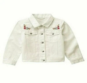 GYMBOREE~Ivory Flower Denim Jacket    3-4   (XS)   NWT - Picture 1 of 1