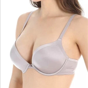 NEW WITH TAG DKNY Fusion Plunge Molded Underwire Push-Up Bra 458247 32DD Grey - Picture 1 of 4