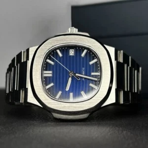 Custom 40mm Dark Blue “Jumbo” Mod Watch w/NH35 Automatic Movement - Picture 1 of 6