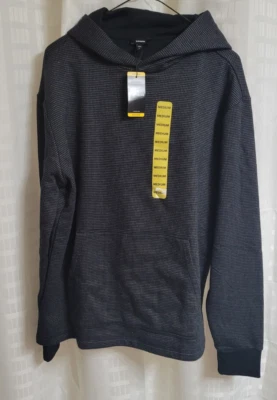 Sudadera con capucha suéter texturizada negra mediana EXPRESS para hombre nueva con etiquetas Foto 1 de 4