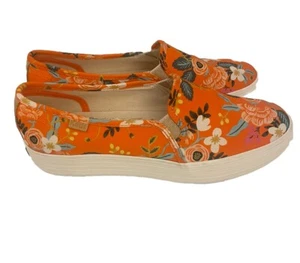 Tenis Keds X Rifle Paper Co Triple Cubierta Talla 8 Naranja Brillante Floral Sin Cordones - Imagen 1 de 7