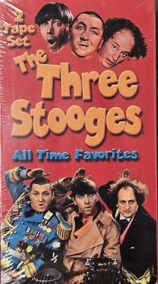 the three stooges VHS 2 tape set all time favorites original comedy family album - Image 1 of 4