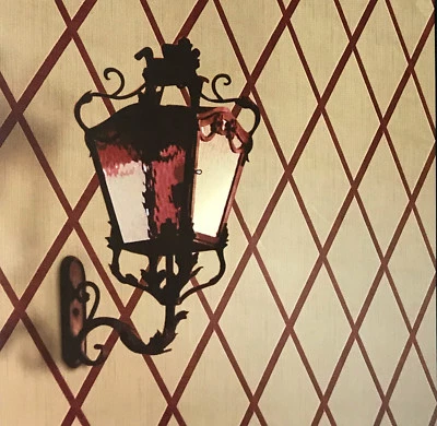 Flocking Wallpaper Burgundy Gold Metallic Textured Geometric Flocked Diamond 3D - Image 1 of 4