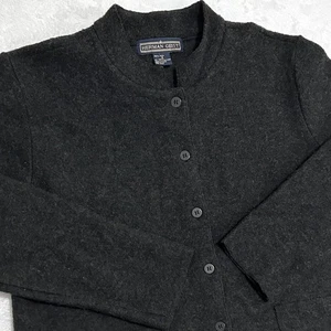 Vintage Herman Geist Sweater Womens Small Black Wool Button Front Jacket 90s - Picture 1 of 10